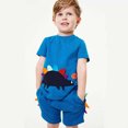 thumbnail image 4 of Boys Summer Embroidered Stickers Short Sleeve Top Shorts Set, 4 of 9