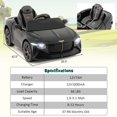thumbnail image 3 of Costway 12V Licensed Bentley Bacalar Kids Electric Ride-on Car with Remote Control Black, 3 of 10