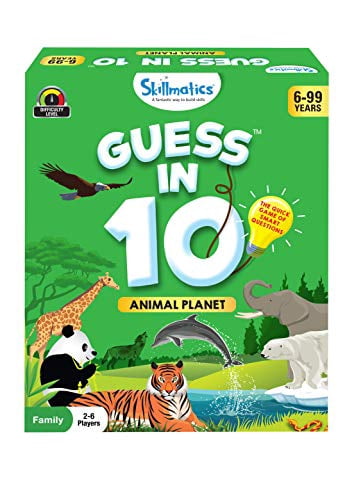 Skillmatics Guess in 10 : Animal Planet (Ages 6-99) | Card Game of Smart Questions | General Knowledge for Kids, Adults and Families | Gifts for Boys and Girls