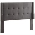 thumbnail image 2 of Linon Luxe Full/Queen Touffeté Wingback Rembourré Tête de Lit en Gris Anthracite, 2 of 5