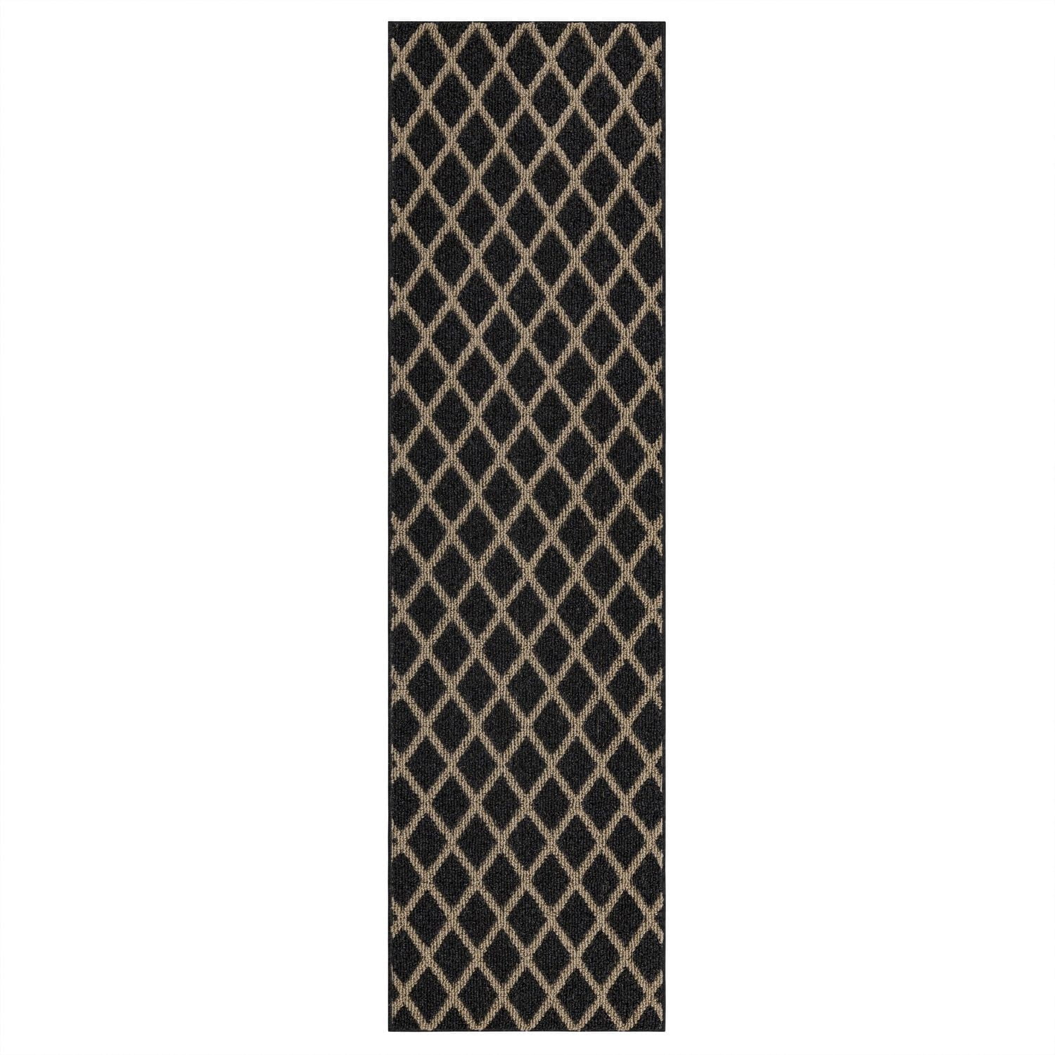 Mohawk Home - Tapis touffeté en polyester à losanges Lewis, noir/havane