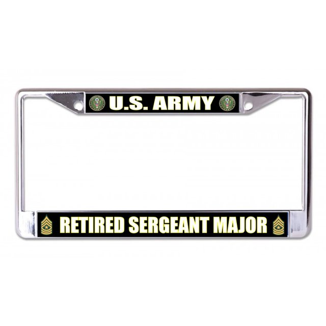 U.S. Armée Retraité Sergent Majeur Chromé License Cadre de Plaque
