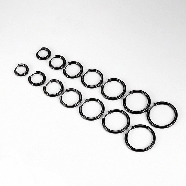 Boucles d'Oreilles Créoles en Acier Inoxydable Tailles Multiples pour Hommes et Femmes