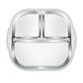 thumbnail image 1 of Visland Stainless Steel Toddler Plate with Suction Base 3-Compartment Baby Bowl Non-Slip Silicone Grip Unbreakable Metal Kids Dish, 1 of 8
