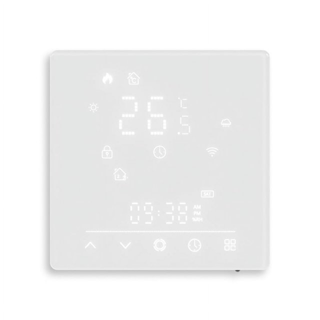 Tuya Contrôleur de Température de Chauffage Électrique WiFi Matter Supporte Application Télécommande Vocale Alexa Blanc