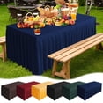 thumbnail image 1 of Jupe de Table en Polyester Uni pour Banquets, Mariages et Conférences, 1 of 6