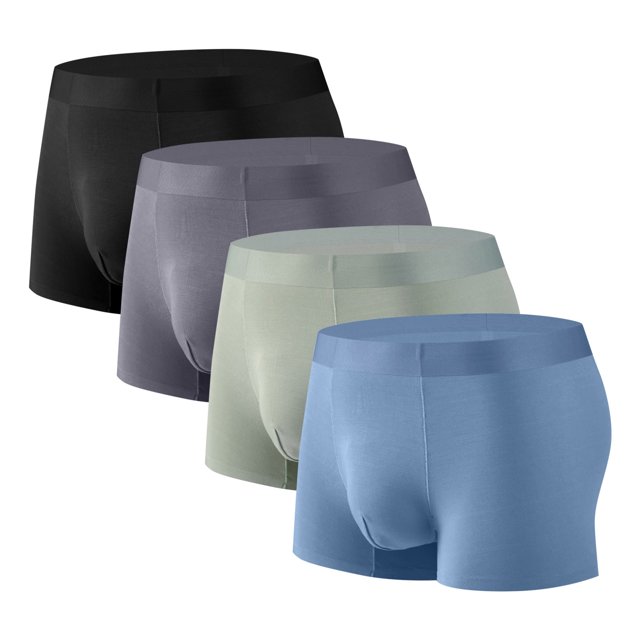 ylioge L-4X Big & Tall Mens Boxer Briefs 4 Pack Plus Size High Waisted Modal Underwear Multipack Stretchy Quick-Drying Breathable Workout Boxers