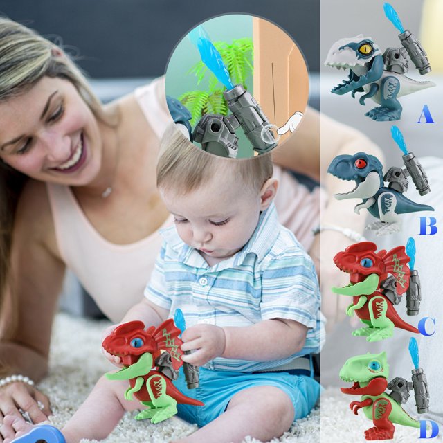 4PCS Children's 3D Puzzle Dinosaur Building Toy Action Play Figure Animal Model Dinosaur Toy With Transmitter