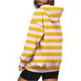 thumbnail image 3 of FAIWAD Womens Striped Drawstring Hoodies Casual Long Sleeve Color Block Pullover Tops Drop Shoulder Loose Sweatshirts, 3 of 5