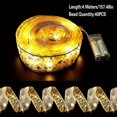 thumbnail image 4 of SNNROO Christmas Gilding Double Ribbon LED String Lights - 4 Meters  40pcs LED Beads - Indoor & Outdoor Decoration - Perfect Gift for Christmas, 4 of 7