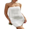 thumbnail image 2 of Tassel Mini Dress for Women‘s Summer with Strapless Design, 2 of 6