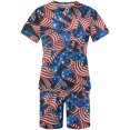 thumbnail image 5 of cllios Mens Independence Day Short Sets 4th of July Short Sleeve Tshirts and Drawstring Short Matching Suits Stars and Stripes Graphic Muscle Tracksuits Sets with Pockets, 5 of 5