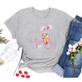 thumbnail image 2 of Hauts d'Été pour Femmes 2023 T-shirt à Col Rond pour Femmes à Imprimé Lapin de Pâques à Manches Courtes Blouse Décontractée Ample, 2 of 4