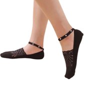 FhsagQ Socks Women's Socks 1 Pairs Women's Pearl Lace Socks Breathable Socks Socks Non Socks Transparent Low Socks Women Socks Dress Slip Women's Socks Silk Black One Size