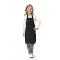 thumbnail image 1 of TOPTIE Kids Aprons with Pocket & Adjustable Strap, Child Chef Bib Apron for Kitchen Cooking Baking Painting-Black-M, 1 of 8