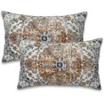 thumbnail image 1 of Boho Carpet Throw Pillow Cover Case Rug Boho Style Ethnic Design Throw Pillows Set of 2 Super Soft Pillow Covers 20x12 Inches Farmhouse Home Decor for Living Room Bedroom Sofa Couch Cushion Cover, 1 of 6
