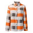 thumbnail image 2 of Innerwin Blouse Col à Revers Chemises pour Femmes Plage Boutonnée Hauts Décontractés Orange L, 2 of 9