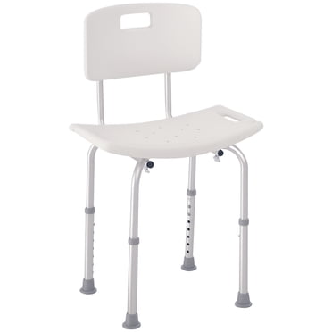 33.7" Bath Chair Seat Safety Bathroom Aids Adjustable Positions White