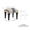 thumbnail image 3 of Banc En Bois 4 Pièces Et Tabourets Set (Geo Tousled), 3 of 3