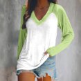 thumbnail image 2 of FAIWAD Women’s Color Block Tunic Top Long Sleeve Patchwork V Neck Plus Size Pullover Top, 2 of 4