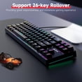 thumbnail image 3 of BAJEAL K71 Wired Mechanical Keyboard 71 Keys Gaming Keyboard with RGB Light Effect Blue Switch Detachable Data Cable Pink, 3 of 8