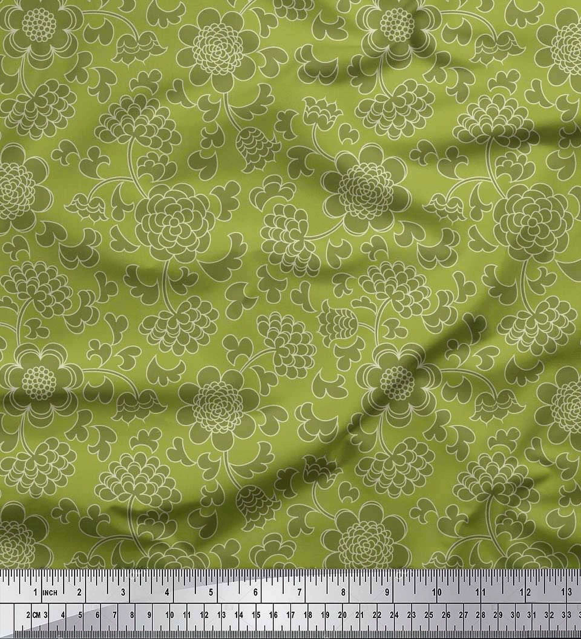 Soimoi Poly Georgette Fabric Flower Artistic Fabric Prints By Yard 42 Inch Wide