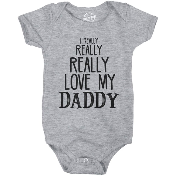 I Really Really Love My Daddy Cute Fathers Day Funny Baby Shirt Newborn Gift