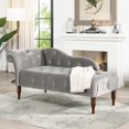thumbnail image 2 of Samuel Tufted Roll Arm Chaise Lounge Opal Grey, 2 of 16