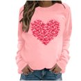 thumbnail image 2 of Styesk Chandails à Manches Longues pour Femmes, Imprimé de Cœur, Hauts de Sortie, T-Shirts Confortables et Doux à Col Rond, Chandail à Enfiler, Mode, Ample, Léger, Chandail en Molleton, Graphique de la Saint-Valentin, Hauts Décontractés, 2 of 3