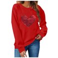thumbnail image 1 of TIMIFIS Chandail Molletonné Surdimensionné pour Femmes Valentines Day Tenue Femmes Décontractée Chandail à Col Rond à Enfiler Hauts Mignon Imprimé Amour Chandail à Manches Longues Chemise - Printemps/été, 1 of 4