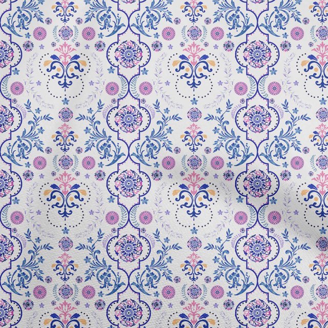 oneOone Viscose Chiffon Dark Blue Fabric Block Sewing Material Print Fabric By The Yard 42 Inch Wide