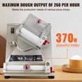 thumbnail image 3 of KFFKFF Automatic Pizza Dough Sheeter, 3-12 Inch, 370W, Electric Dough Roller, Up to 260 Pizzas/Hour, Adjustable Stainless Steel Pasta Roller Machine for Commercial Use, 3 of 9