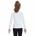 thumbnail image 4 of yardsong Girls' Winter Warm Fleece Ribbed Knit Top - Slim Fit Crewneck Base Layer Tee White,8-11Years, 4 of 5