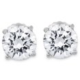 thumbnail image 1 of 1ct Round Diamond Stud Earrings in 14K Whte Gold with Screw Backs, 1 of 2