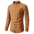 thumbnail image 1 of 2025 New Men's Solid Color Cotton Linen Long Sleeve Shirt, 1 of 5