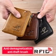 thumbnail image 2 of Mens RFID Blocking Leather Wallet Credit Card ID Holder Zipper Purse Waterproof, 2 of 8