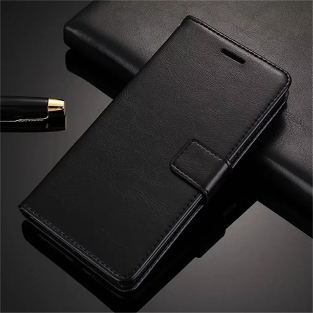 Robinson Magnetic Leather Wallet Stand Case Cover Card Holder High Quality For Samsung Galaxy S21 FE (Black)