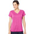 thumbnail image 1 of Hanes Womens Sport Heathered Performance V-Neck Tee, 2XL, Amaranth Heather, 1 of 5