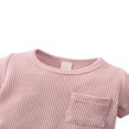 thumbnail image 2 of Baby Solid Color Clothes Set  Short Sleeve O-neck T-shirt with Pocket + Short Pants for Summer, 2 of 7