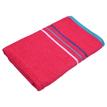 Serviette de plage en coton et polyester Rayures roses Mainstays
