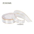 thumbnail image 2 of Unique Bargains 1 Inch 25 Yard Wide Satin Ribbon with Gold Edges Grosgrain Fabric Ribbon for Gift Wrapping, White, 2 of 7