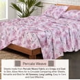 thumbnail image 3 of Ruvanti 100% Cotton Bed Sheets, 4 Pcs Bed Sets, Lilac Floral Print Full Size Sheets Set, Soft, Breathable, Deep Pocket Sheets, Cooling Bedding Sheets Set Include 1 Flat, 1 Fitted Sheet, 2 Pillowcases., 3 of 5