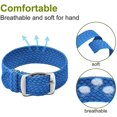 thumbnail image 3 of Unisex Perlon Nylon Bracelet with Stainless Steel Silver Buckle, Blue, 20mm, 3 of 6