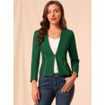 thumbnail image 2 of INSPIRE CHIC Women's Workwear Zipper Collarless Cropped Blazer, 2 of 6