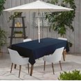 thumbnail image 2 of Vargottam Indoor/Outdoor Tablecloth 58" x 102" Inch Rectangular Tablecloth with Umbrella Hole & Zipper, Waterproof Patio Table Cloths, Spring/Summer Table Covers for Backyard /BBQs - Dark Navy Blue, 2 of 6