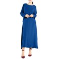 thumbnail image 1 of Erwazi Robe Tunique d'Automne pour Femmes, Décontractée, Ample, à Manches Longues, Col Rond, Fluide, Longue, Maxi, 1 of 2
