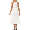 thumbnail image 1 of INSPIRE CHIC Robe de Cocktail Plissée Sans Manches à Encolure Licou avec Ceinture, Ligne A, Blanche, TG pour Femme, 1 of 4