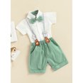 thumbnail image 4 of Costume de Gentleman pour Bébé, Combinaison à Manches Courtes avec Col à Revers et Boutons pour Enfants, Chemise à Bretelles et Pantalon, 4 of 9