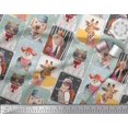thumbnail image 3 of Soimoi Polyester Crepe Fabric Paw,Hat & Animals Patchwork Printed Craft Fabric by The Yard 52 Inch Wide, 3 of 3