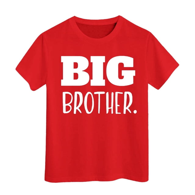 MEZZALL T-Shirt Grand Frère pour Tout-Petit Promu à Grande Annonce Bébés Garçons, Rouge, 3-4 Ans